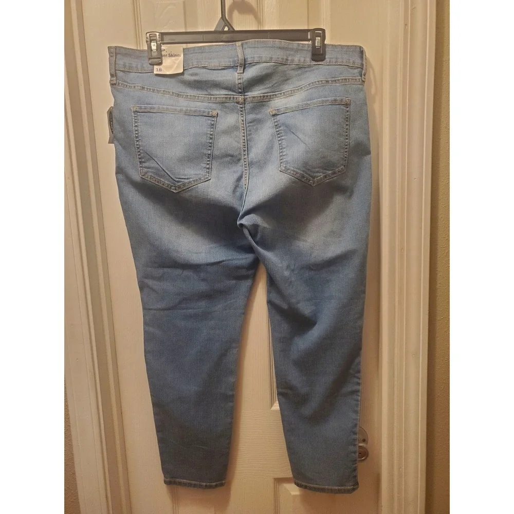 Old Navy Super Skinny Ankle crop‎ sz 18 medium wash nwt wow midrise stretch
